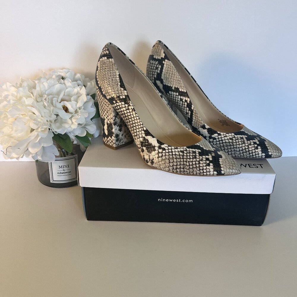 Nine West Snakeskin Chunky Heel